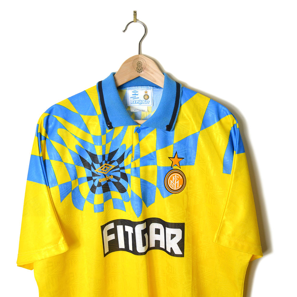 INTER MILAN CLASSIC RETRO VINTAGE THIRD FOOTBALL SHIRT SOCCER JERSEY 1991 1992 UMBRO FITGAR YELLOW