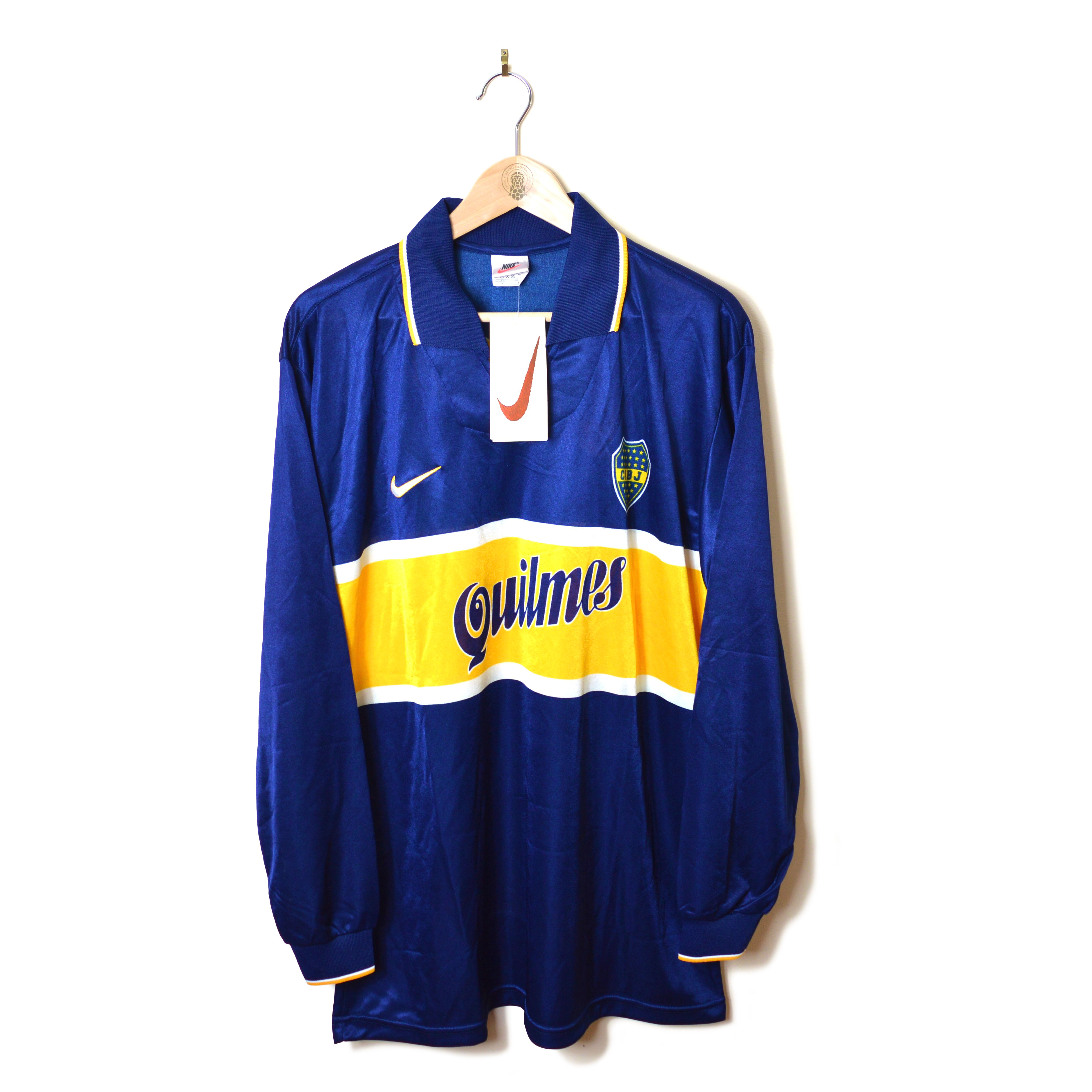 BOCA JUNIORS HOME CLASSIC VINTAGE FOOTBALL SHIRT SOCCER JERSEY 1996 1997 L/S LONG-SLEEVED BRAND NEW BNWT BNIB QUILMES NIKE