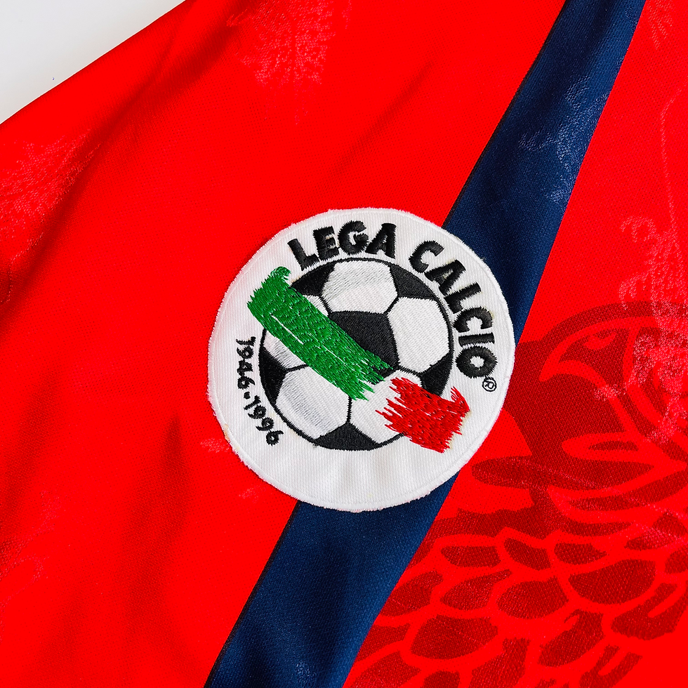 Thumbnail: GENOA MATCH WORN / ISSUE HOME FOOTBALL SHIRT 1996/97 L/S #18 FRANCESCONI