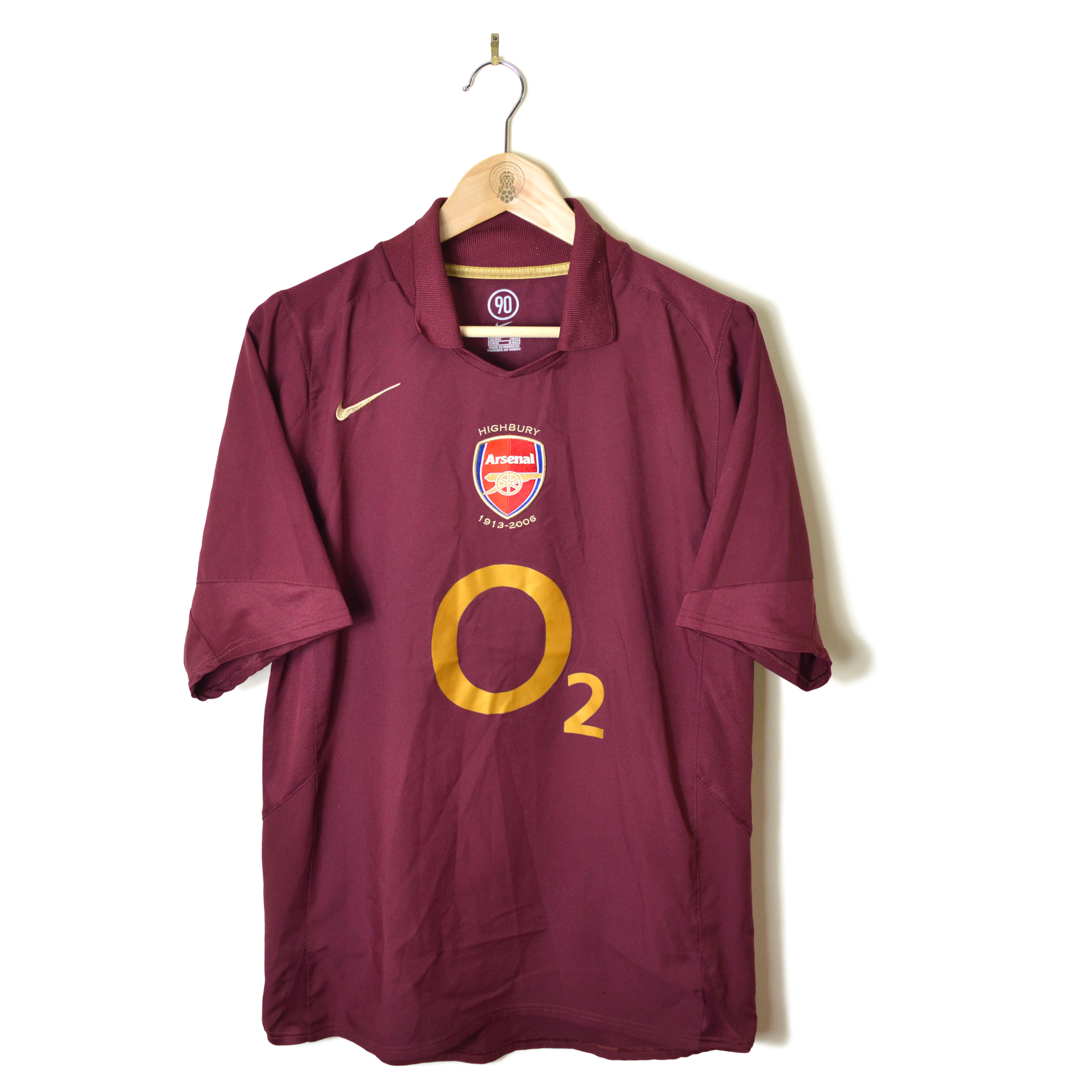 ARSENAL CLASSIC RETRO VINTAGE REDCURRANT HIGHBURY HOME FOOTBALL SHIRT SOCCER JERSEY 2005 2006 NIKE O2