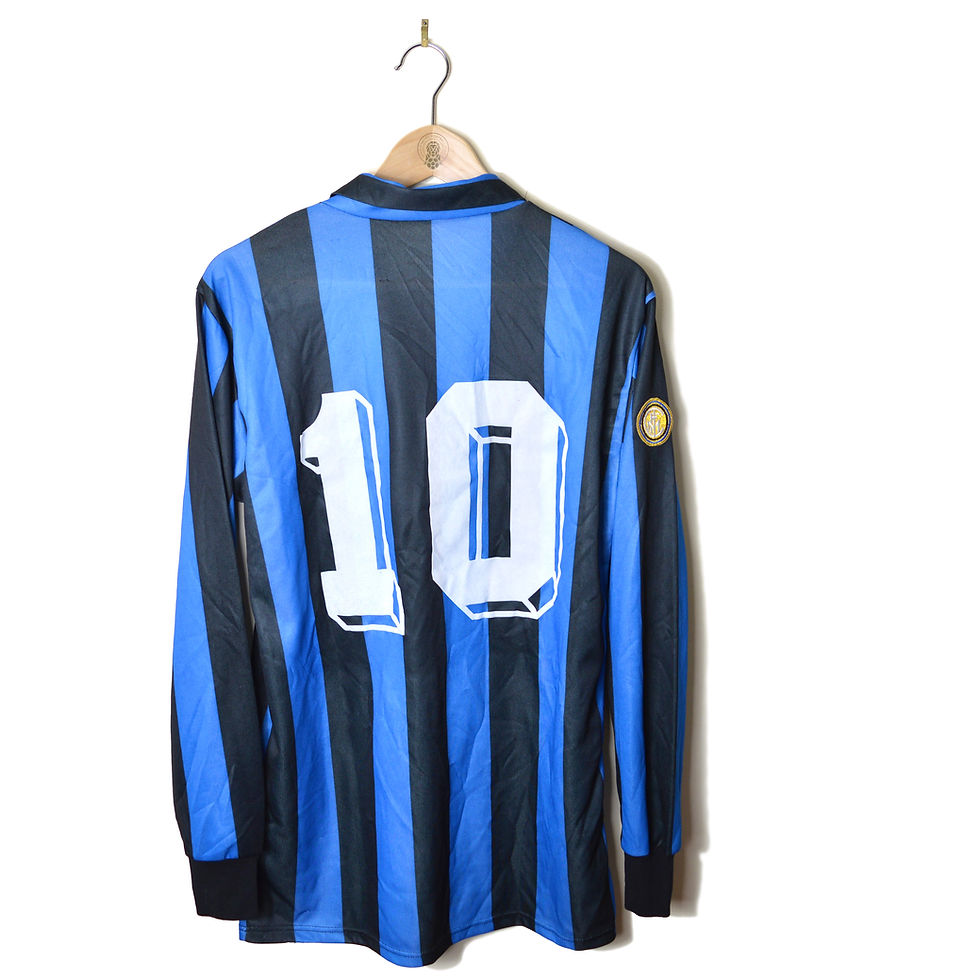 INTER MILAN CLASSIC RETRO VINTAGE HOME FOOTBALL SHIRT SOCCER JERSEY 1989 1990 L/S #10 "MATTHAUS" UHLSPORT MISURA