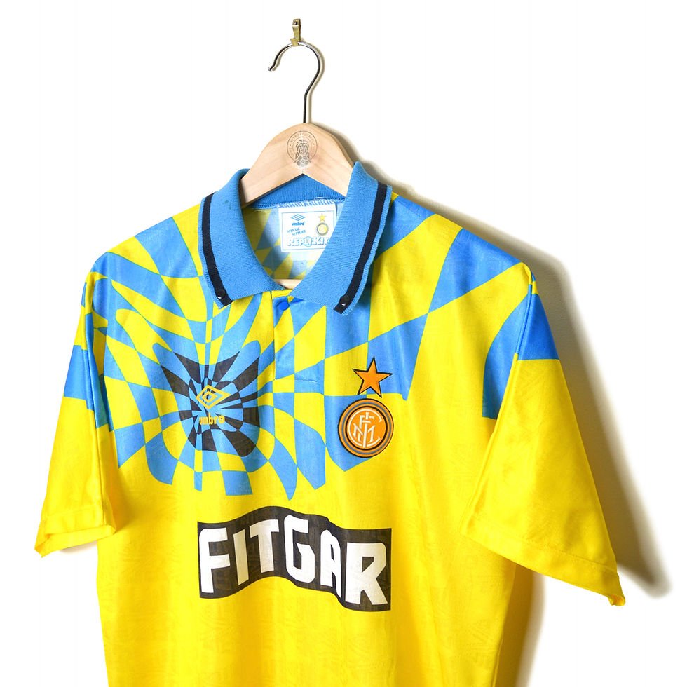 Thumbnail: INTER MILAN CLASSIC RETRO VINTAGE THIRD FOOTBALL SHIRT SOCCER JERSEY 1991 1992 UMBRO FITGAR CALCIO YELLOW