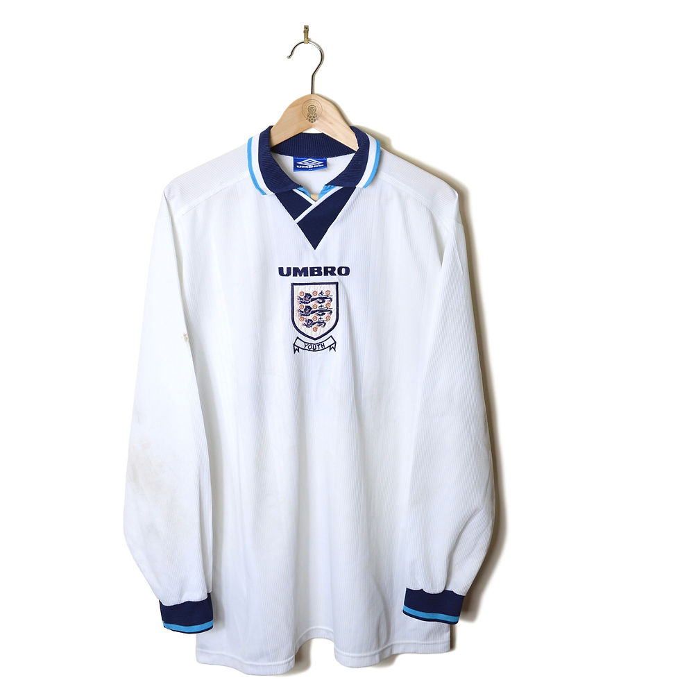 ENGLAND MATCH WORN PLAYER ISSUE HOME FOOTBALL SHIRT SOCCER JERSEY 1996 L/S LONG SLEEVE #11 UMBRO SHORTS SOCKS