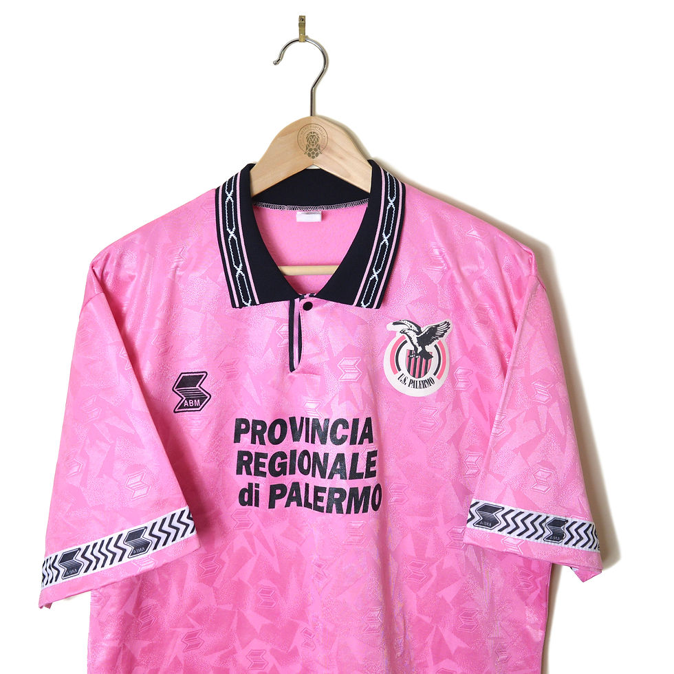 PALERMO CLASSIC RETRO VINTAGE HOME FOOTBALL SHIRT SOCCER JERSEY 1994 1995 ABM SPORT PROVINCIA REGIONALE DI PALERMO PINK