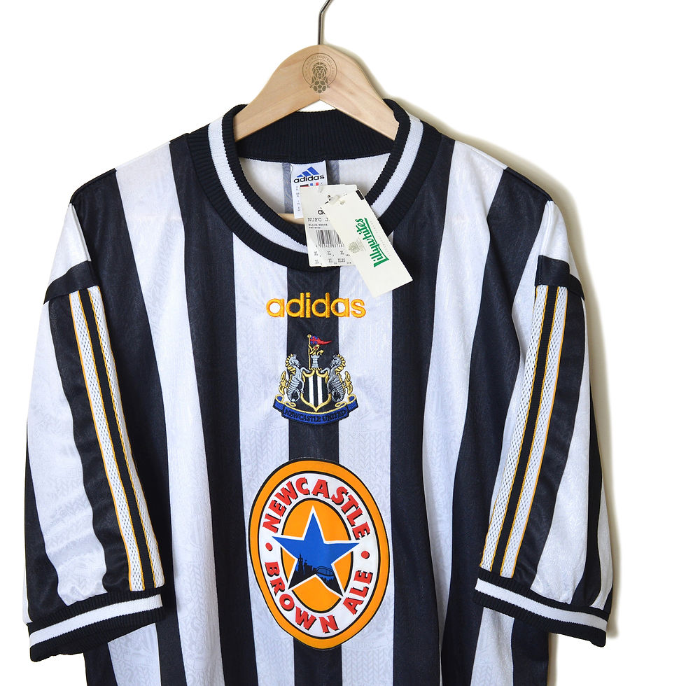 NEWCASTLE UNITED CLASSIC RETRO VINTAGE HOME FOOTBALL SHIRT SOCCER JERSEY 1997 1998 1999 BNWT NEW WITH TAGS ADIDAS BROWN ALE