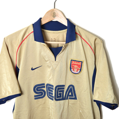 ウェア Arsenal 01/02 SEGA Away Uniform Excellent Nike Authentic Original 2001 2002 Arsenal Gold