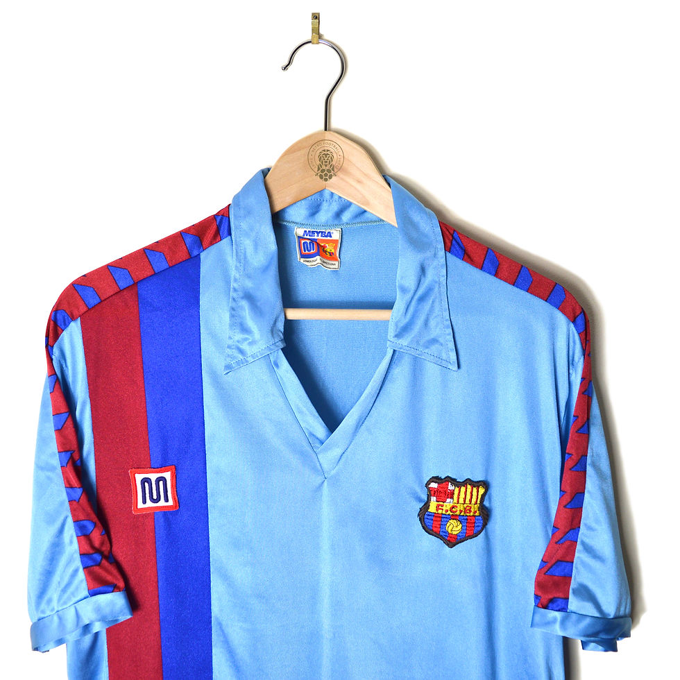 BARCELONA BARCA CLASSIC RETRO VINTAGE THIRD FOOTBALL SHIRT SOCER JERSEY 1987 1988 1989 1990 1991 MEYBA BLUE