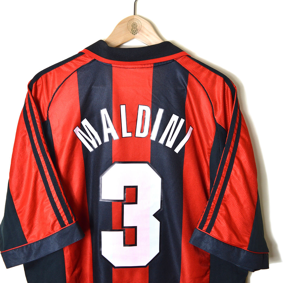 Thumbnail: AC MILAN CLASSIC RETRO VINTAGE HOME FOOTBALL SHIRT SOCCER JERSEY 1998 1999 2000 #3 PAOLO MALDINI ADIDAS OPEL CALCIO 90'S