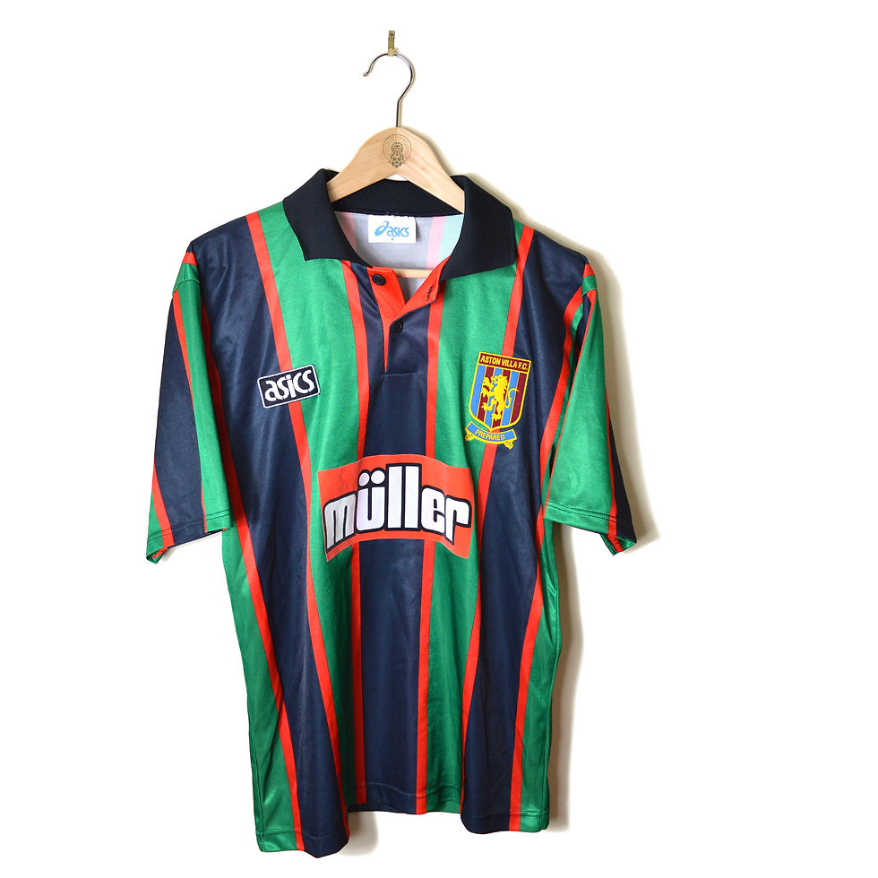 ASTON VILLA CLASSIC RETRO VINTAGE AWAY FOOTBALL SHIRT SOCCER JERSEY 1993 1994 1995 ASICS MULLER 90'S