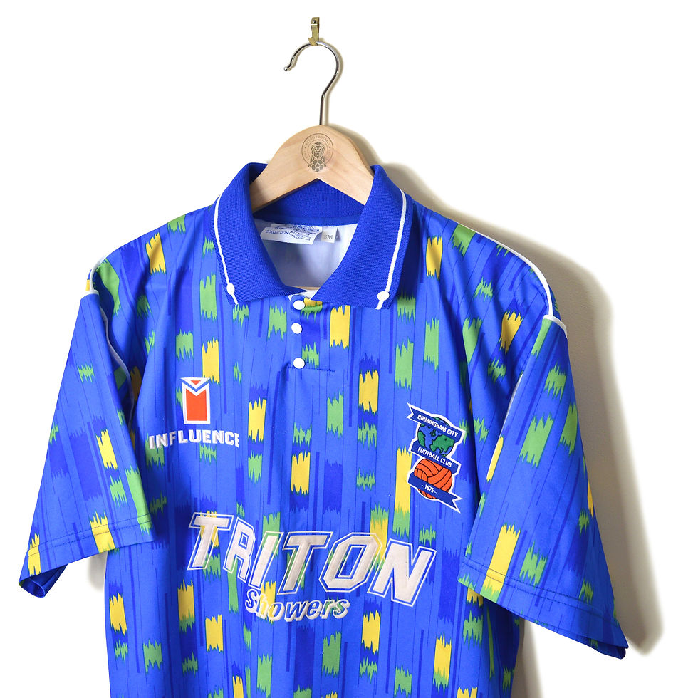 Thumbnail: BIRMINGHAM CITY CLASSIC RETRO VINTAGE HOME FOOTBALL SHIRT SOCCER JERSEY 1992 1993 INFLUENCE DOLLY MIX TRITON SHOWERS