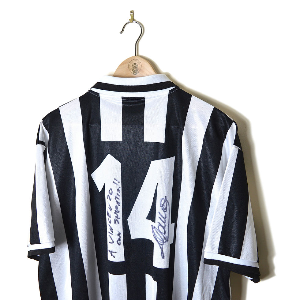 Thumbnail: JUVENTUS MATCH WORN PLAYER ISSUE HOME FOOTBALL SHIRT SOCCER JERSEY 1994 1995 #14 'MORENO TORRICELLI' (VS INTER) KAPPA DANONE