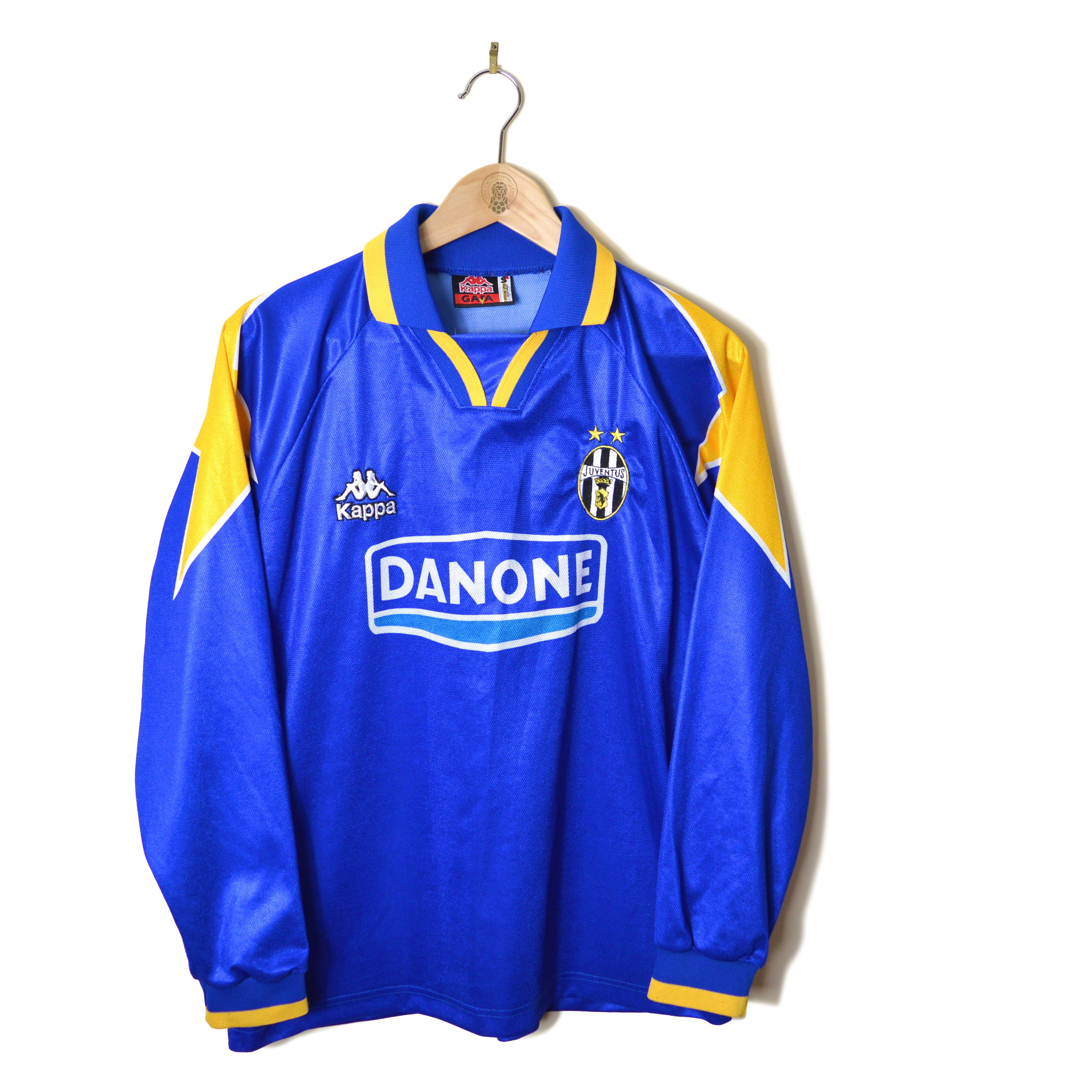 JUVENTUS CLASSIC RETRO VINTAGE AWAY FOOTBALL SHIRT SOCCER JERSEY 1994 1995 L/S LONG SLEEVE KAPPA DANONE
