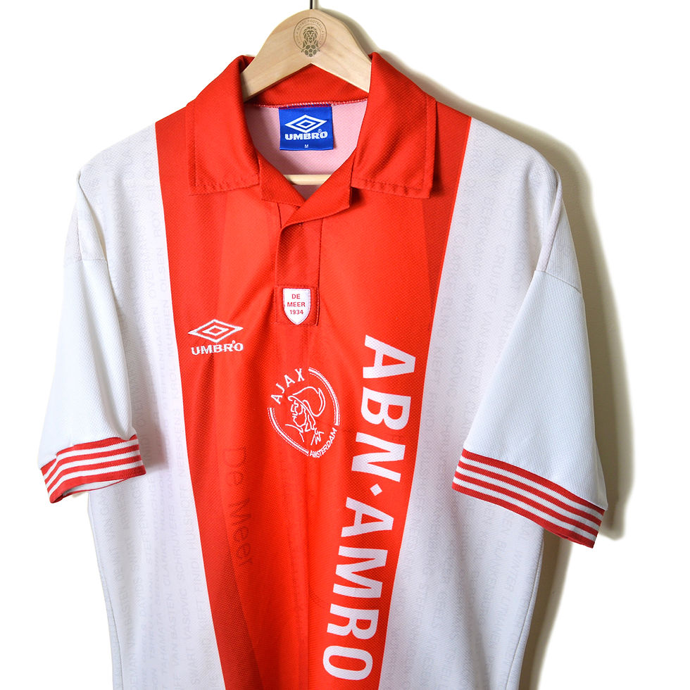 Thumbnail: AJAX AMSTERDAM DE MEER STADION VINTAGE RETRO CLASSIC SPECIAL HOME FOOTBALL SHIRT SOCCER JERSEY 1995 1996 UMBRO ABN-AMRO 90'S