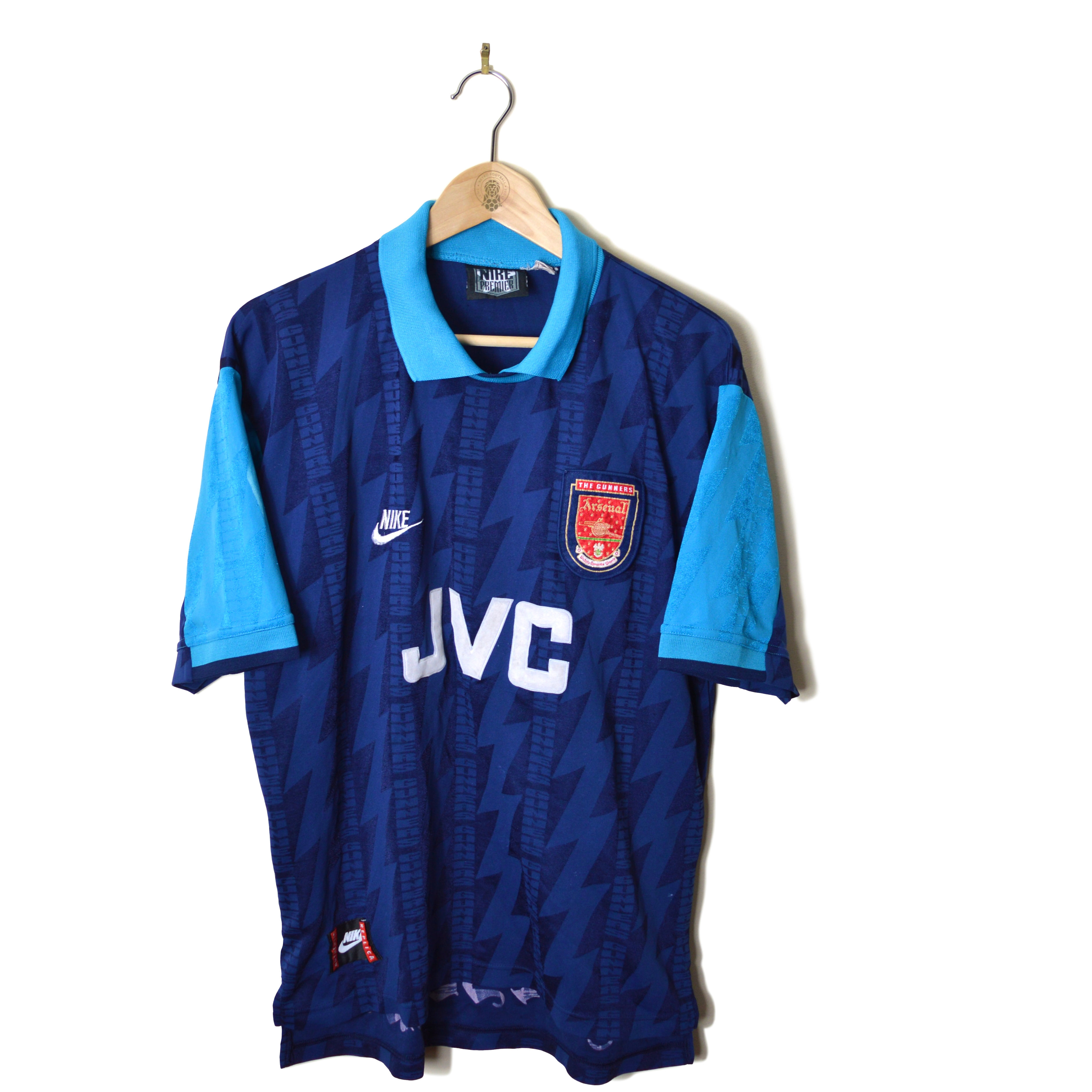 ARSENAL CLASSIC RETRO VINTAGE AWAY FOOTBALL SHIRT SOCCER JERSEY 1994 1995 NIKE JVC