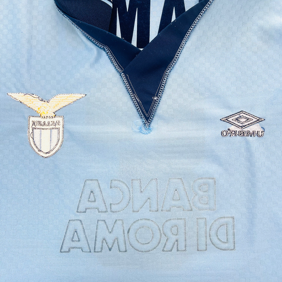 Thumbnail: LAZIO MATCH WORN ISSUE HOME FOOTBALL SHIRT 1995/96 L/S #3 ROMANO