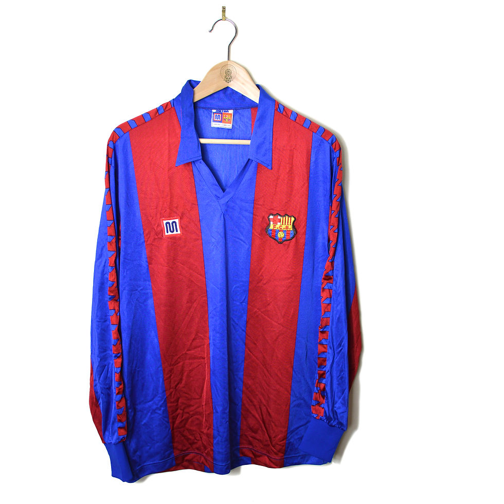 BARCELONA BARCA CLASSIC VINTAGE HOME FOOTBALL SHIRT SOCCER JERSEY 1984 1985 1986 1987 1988 1989 L/S LONG SLEEVE 80'S MEYBA