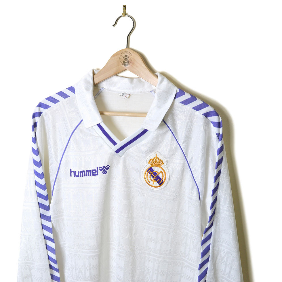 Thumbnail: REAL MADRID CLASSIC RETRO VINTAGE HOME FOOTBALL SHIRT SOCCER JERSEY 1988 1989 1990 L/S LONG SLEEVE