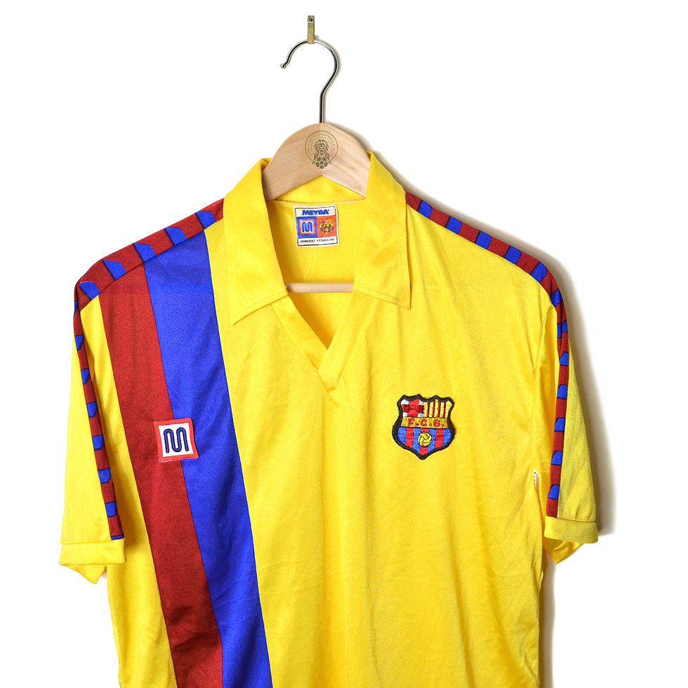 BARCELONA BARCA CLASSIC RETRO VINTAGE AWAY FOOTBALL SHIRT SOCCER JERSEY 1984 1985 1986 1987 1988 1989 MEYBA YELLOW