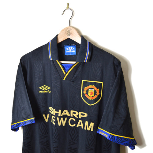 1993-1995 Manchester United” UMBRO SHARP Manchester United 1993/1995 Umbro Away Football Jersey Sharp