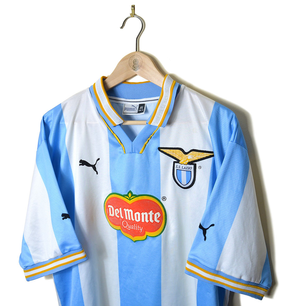 Thumbnail: LAZIO CLASSIC RETRO VINTAGE UCL CHAMPIONS LEAGUE EUROPEAN HOME FOOTBALL SHIRT SOCCER JERSEY 1999 2000 PUMA DEL MONTE QUALITY