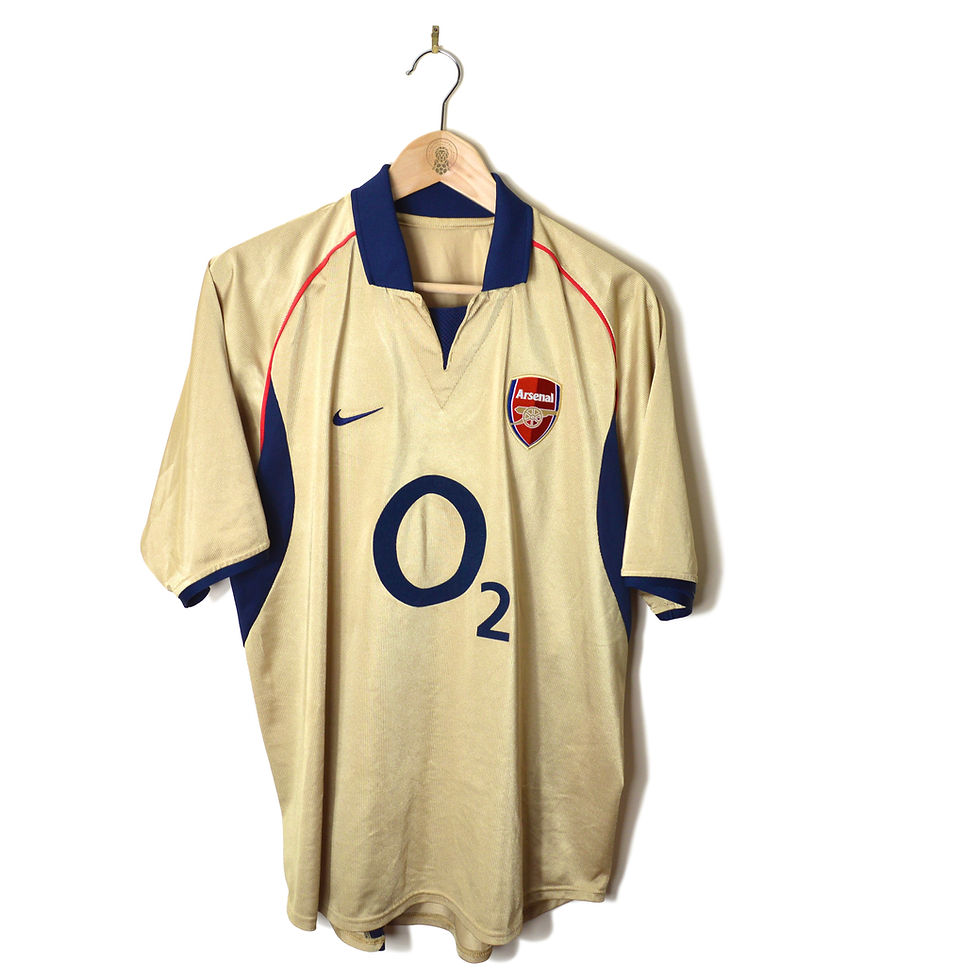 ARSENAL CLASSIC RETRO VINTAGE THIRD FOOTBALL SHIRT SOCCER JERSEY 2002 2003 NIKE GOLD O2
