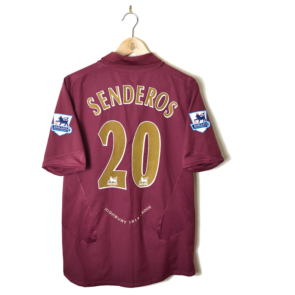 ARSENAL HIGHBURY REDCURRANT HOME FOOTBALL SHIRT SOCCER JERSEY 2005 2006 #20 SENDEROS NIKE O2