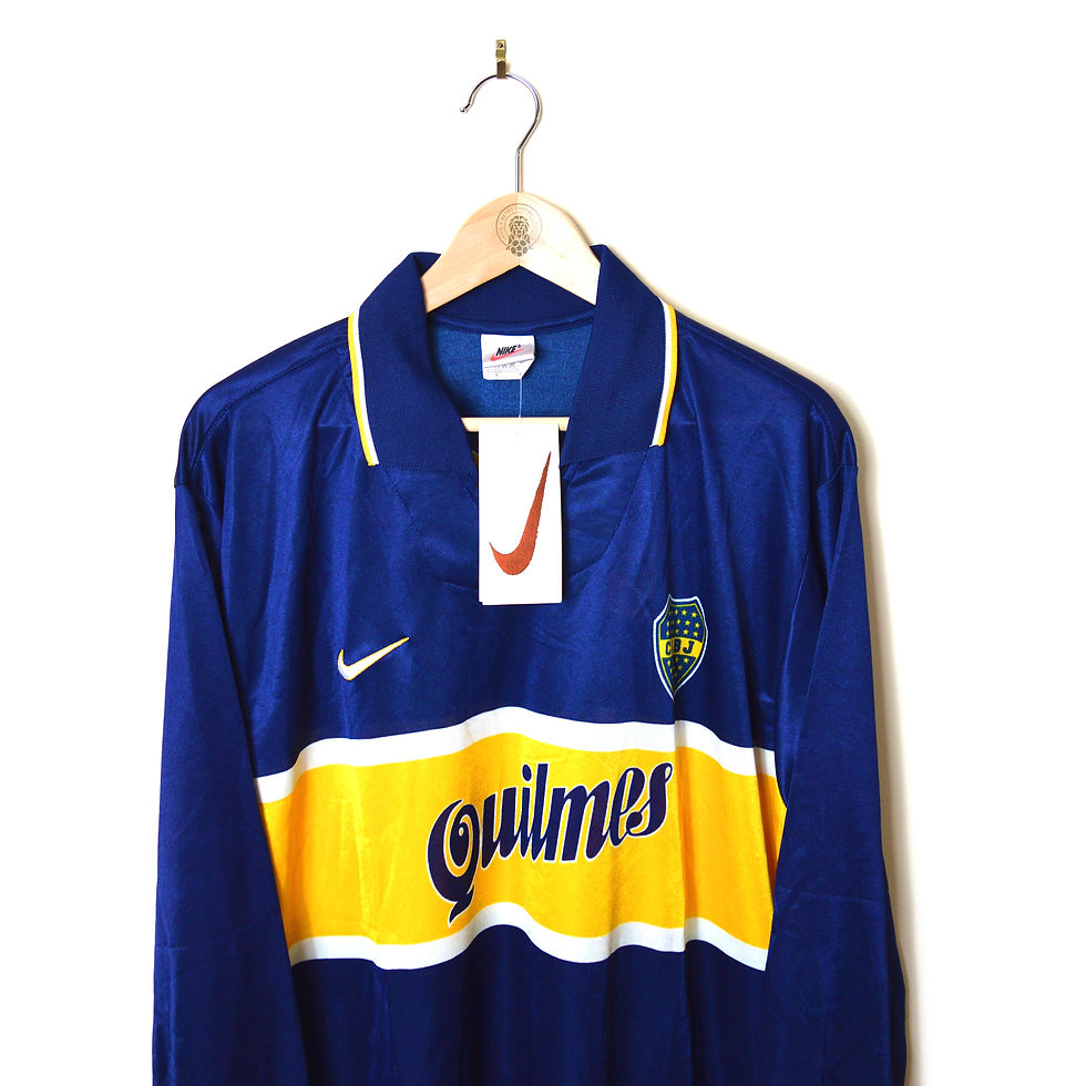 BOCA JUNIORS HOME CLASSIC VINTAGE FOOTBALL SHIRT SOCCER JERSEY 1996 1997 L/S LONG-SLEEVED BRAND NEW BNWT BNIB QUILMES NIKE