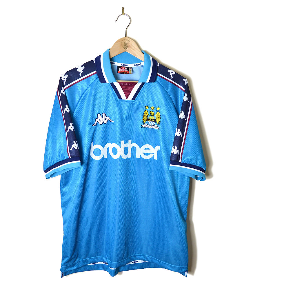 MANCHESTER CITY CLASSIC ETRO VINTAGE HOME FOOTBALL SHIRT SOCCER JERSEY 1997 1998 1999 KAPPA BROTHER