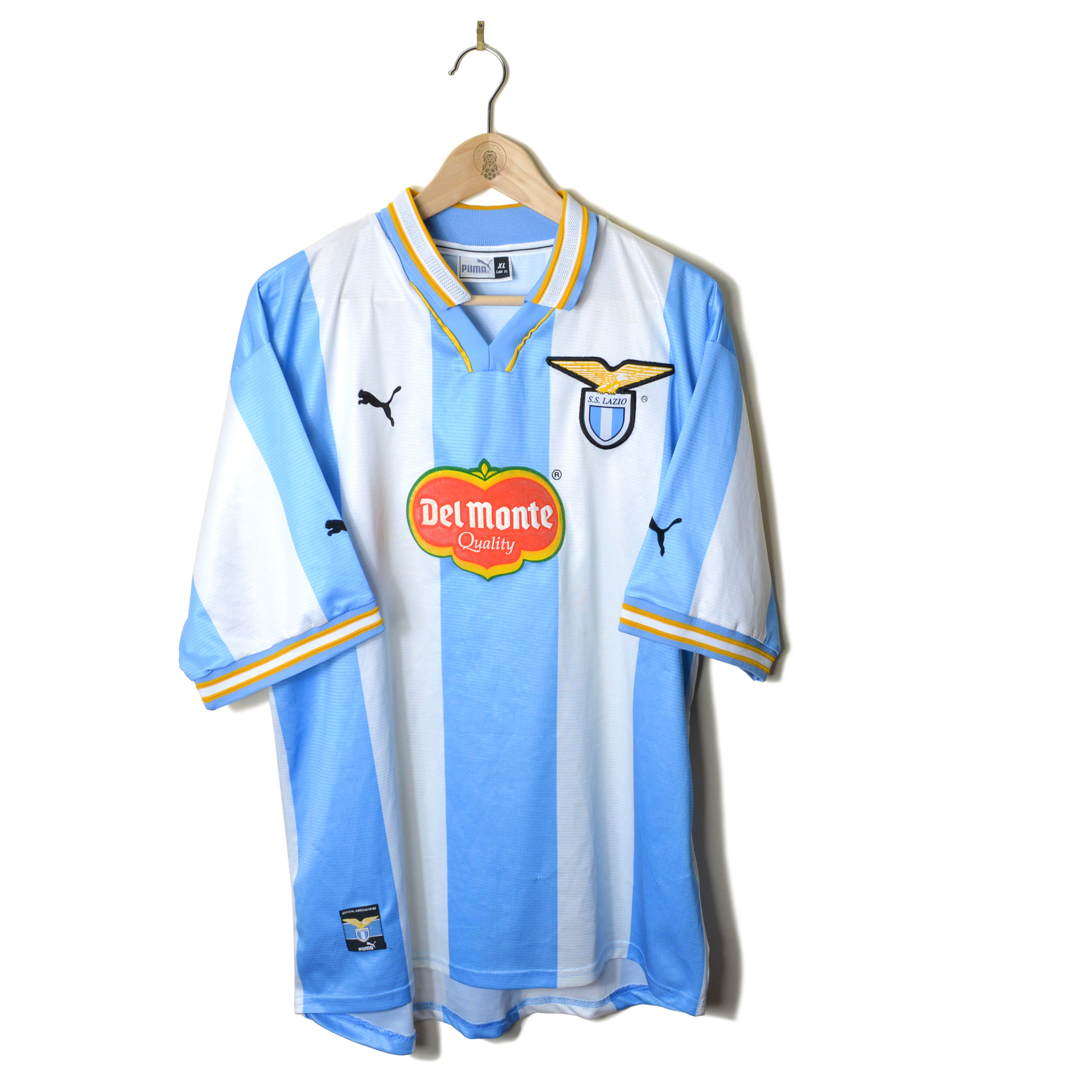 LAZIO CLASSIC RETRO VINTAGE UCL CHAMPIONS LEAGUE EUROPEAN HOME FOOTBALL SHIRT SOCCER JERSEY 1999 2000 PUMA DEL MONTE QUALITY