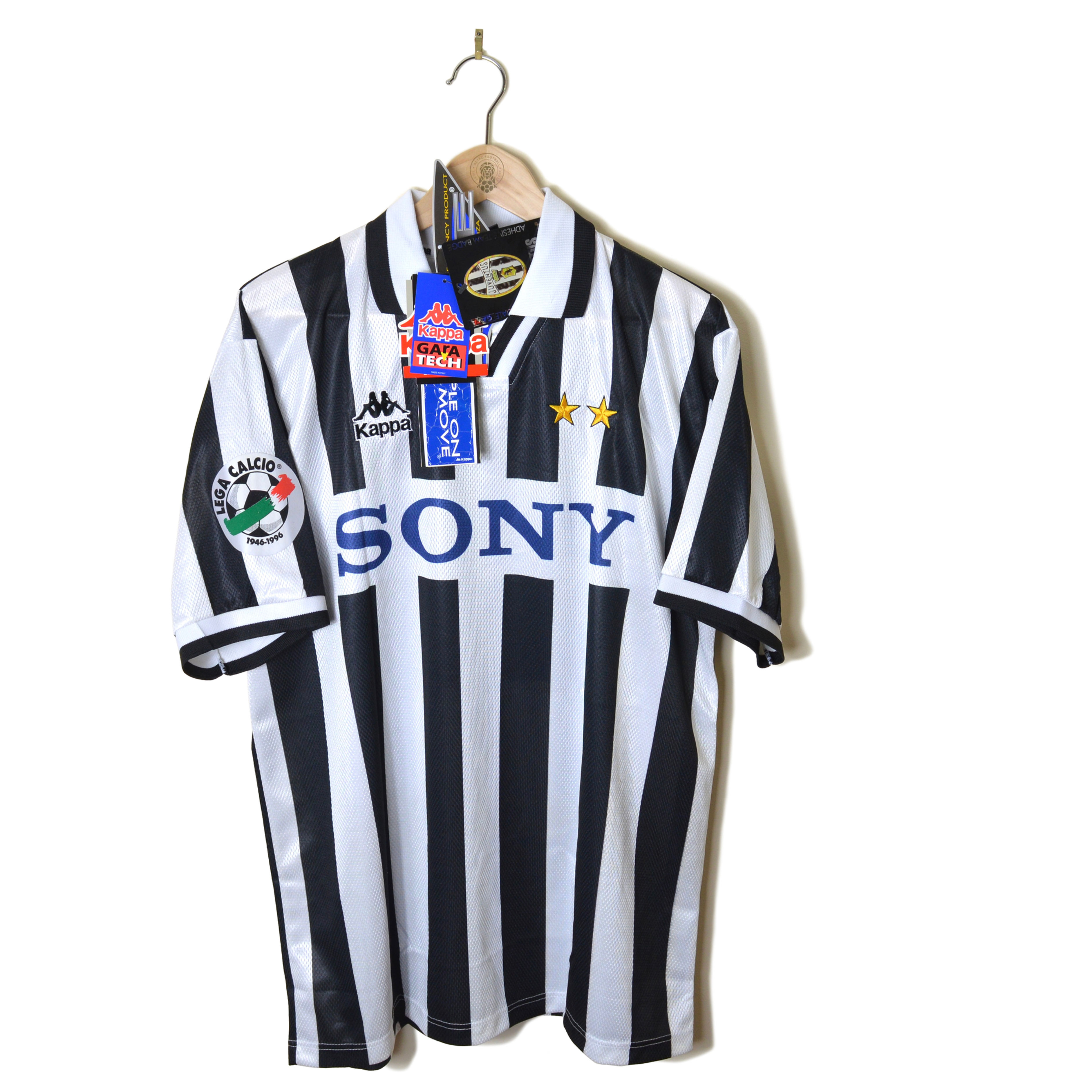 JUVENTUS CLASSIC HOME FOOTBALL SHIRT SOCCER JERSEY 1995 1996 1997 #9 BOKSIC *BNWT* NEW WITH TAGS DEAD STOCK KAPPA SONY