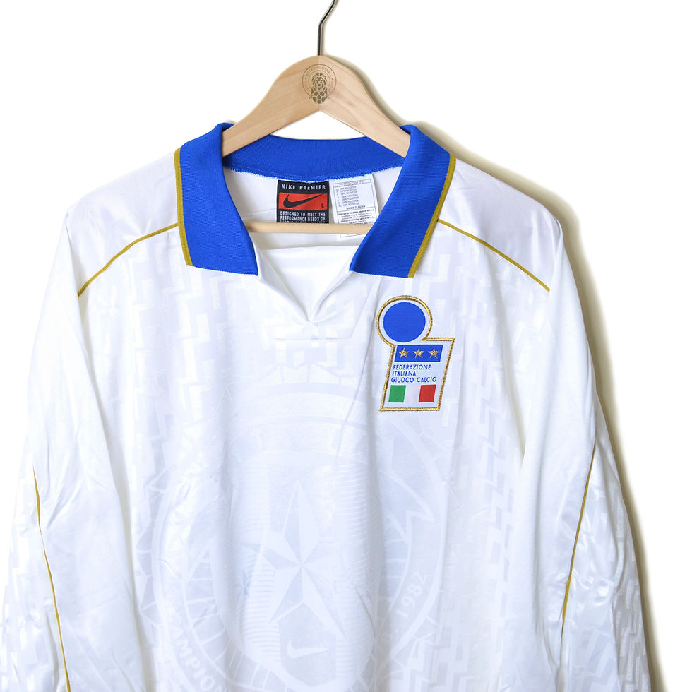 Thumbnail: ITALY ITALIA MATCH WORN PLAYER ISSUE AWAY FOOTBALL SHIRT SOCCER JERSEY 1995 1996 L/S LONG SLEEVED #15 "DI LIVIO" NIKE