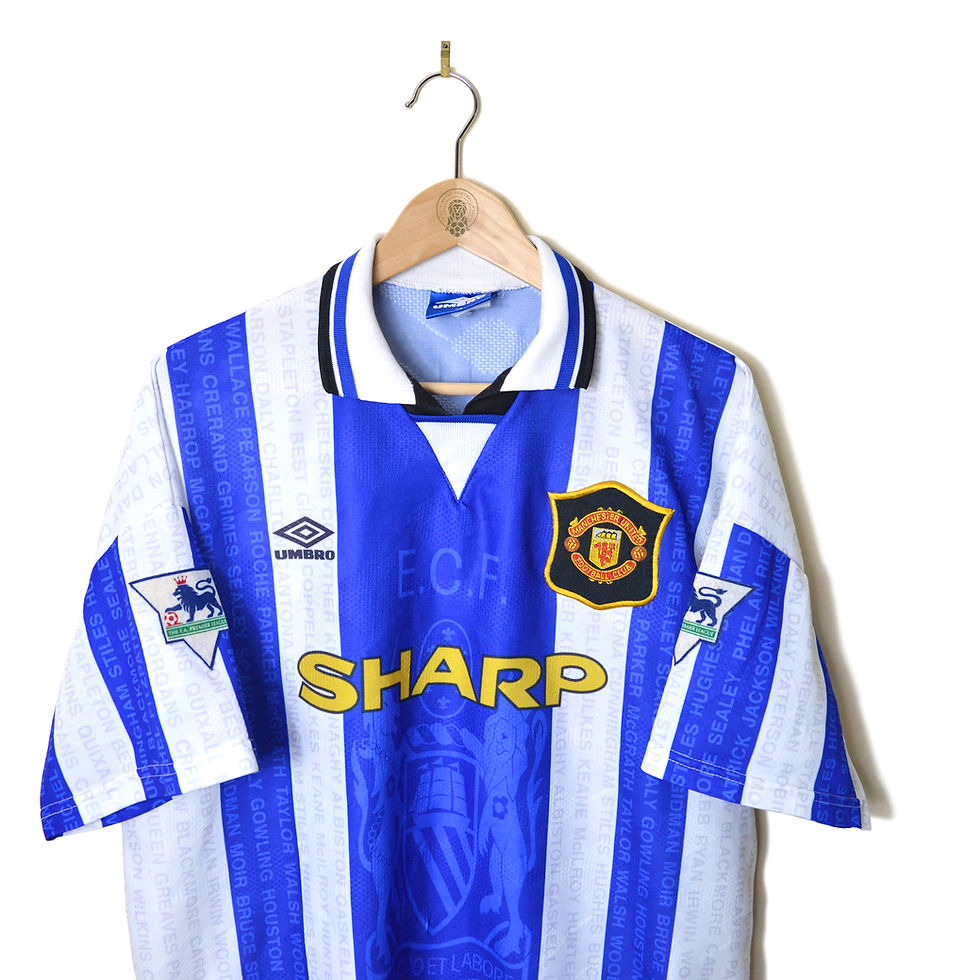 Thumbnail: MANCHESTER UNITED MAN UTD CLASSIC RETRO VINTAGE THIRD FOOTBALL SHIRT SOCCER JERSEY 1994 1995 1996 #7 ERIC CANTONA UMBRO SHARP