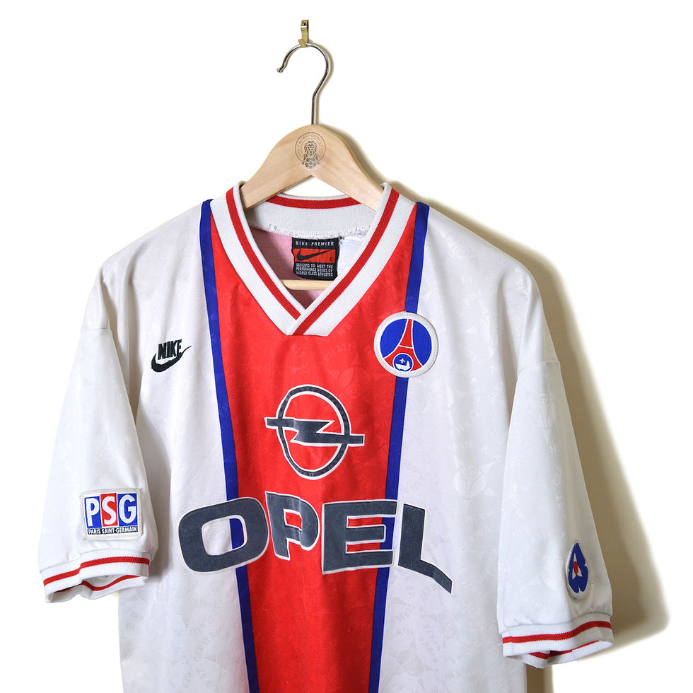 Thumbnail: PARIS SAINT-GERMAIN (PSG) CLASSIC RETRO VINTAGE AWAY FOOTBALL SHIRT SOCCER JERSEY 1995 1996 NIKE OPEL