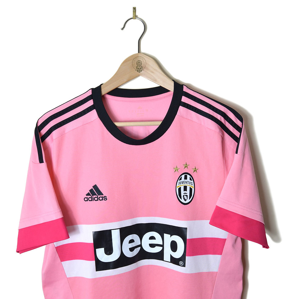 Thumbnail: JUVENTUS CLASSIC RETRO VINTAGE AWAY FOOTBALL SHIRT SOCCER JERSEY 2015 2016 #6 KHEDIRA ADIDAS JEEP DRAKE PINK