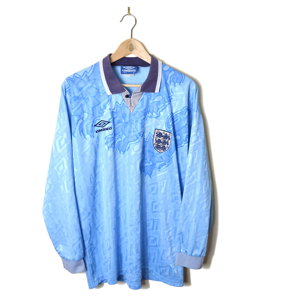 ENGLAND CLASSIC RETRO VINTAGE THIRD FOOTBALL SHIRT SOCCER JERSEY 1992 1993 L/S LONG SLEEVE #15