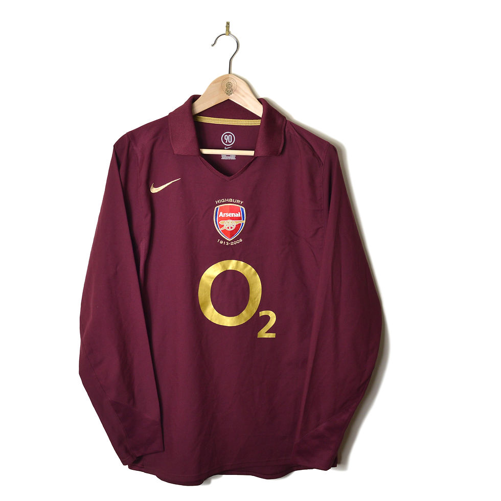 ARSENAL CLASSIC RETRO VINTAGE HOME FOOTBALL SHIRT SOCCER JERSEY 2005 2006 L/S LONG SLEEVE HIGHBURY REDCURRANT