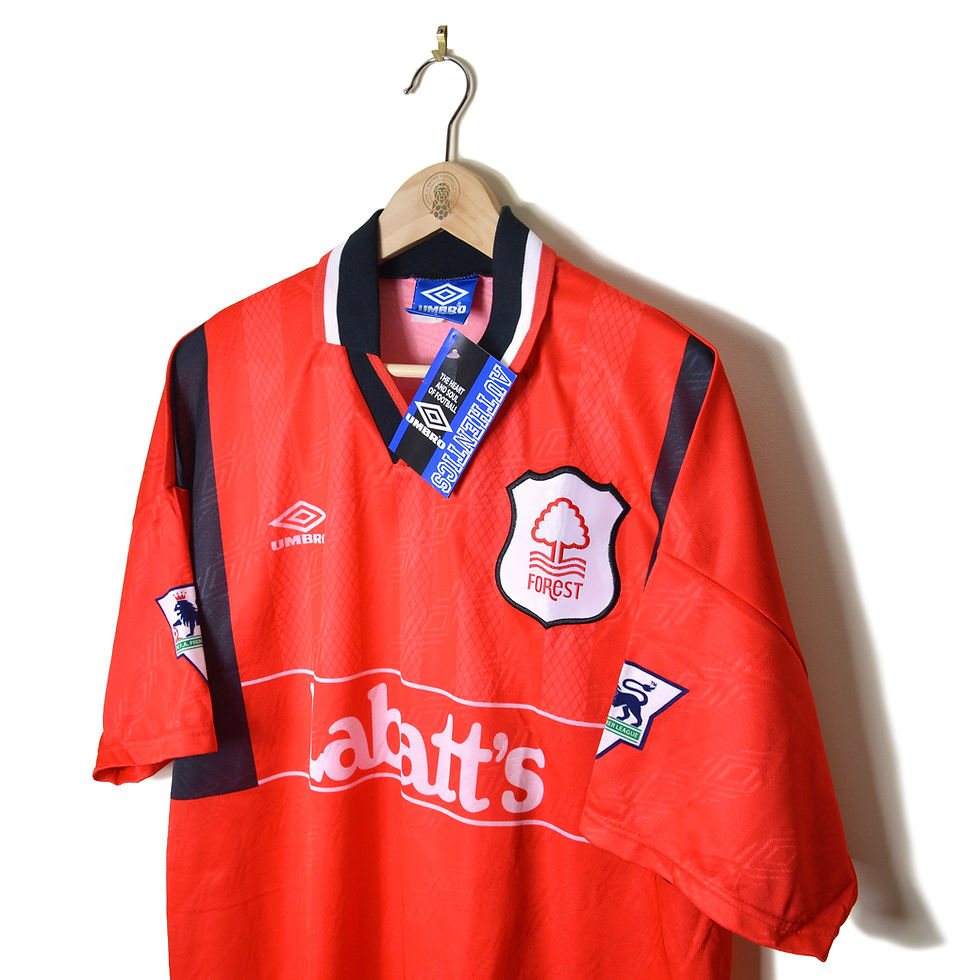 Thumbnail: NOTTINGHAM FOREST CLASSIC VINTAGE HOME FOOTBALL SHIRT SOCCER JERSEY 1994 1995 1996 BNWT BRAND NEW WITH TAGS UMBRO LABATTS