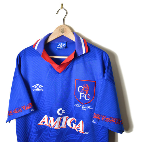 CHELSEA FA CUP FINAL 1994 EMBROIDERED HOME FOOTBALL SHIRT 1993/94