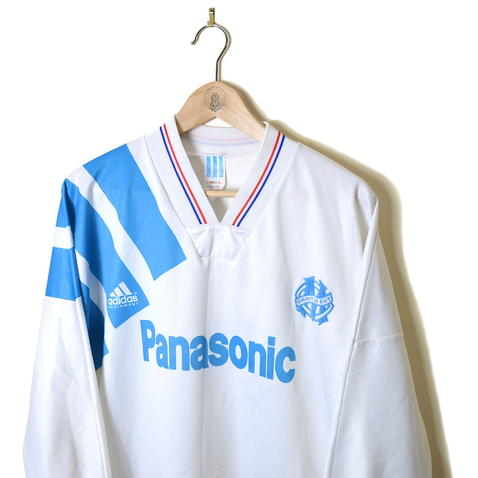 Thumbnail: MARSEILLE CLASSIC RETRO VINTAGE HOME FOOTBALL SHIRT SOCCER JERSEY 1991 1992 L/S LONG SLEEVE ADIDAS EQUIPMENT PANASONIC 90'S