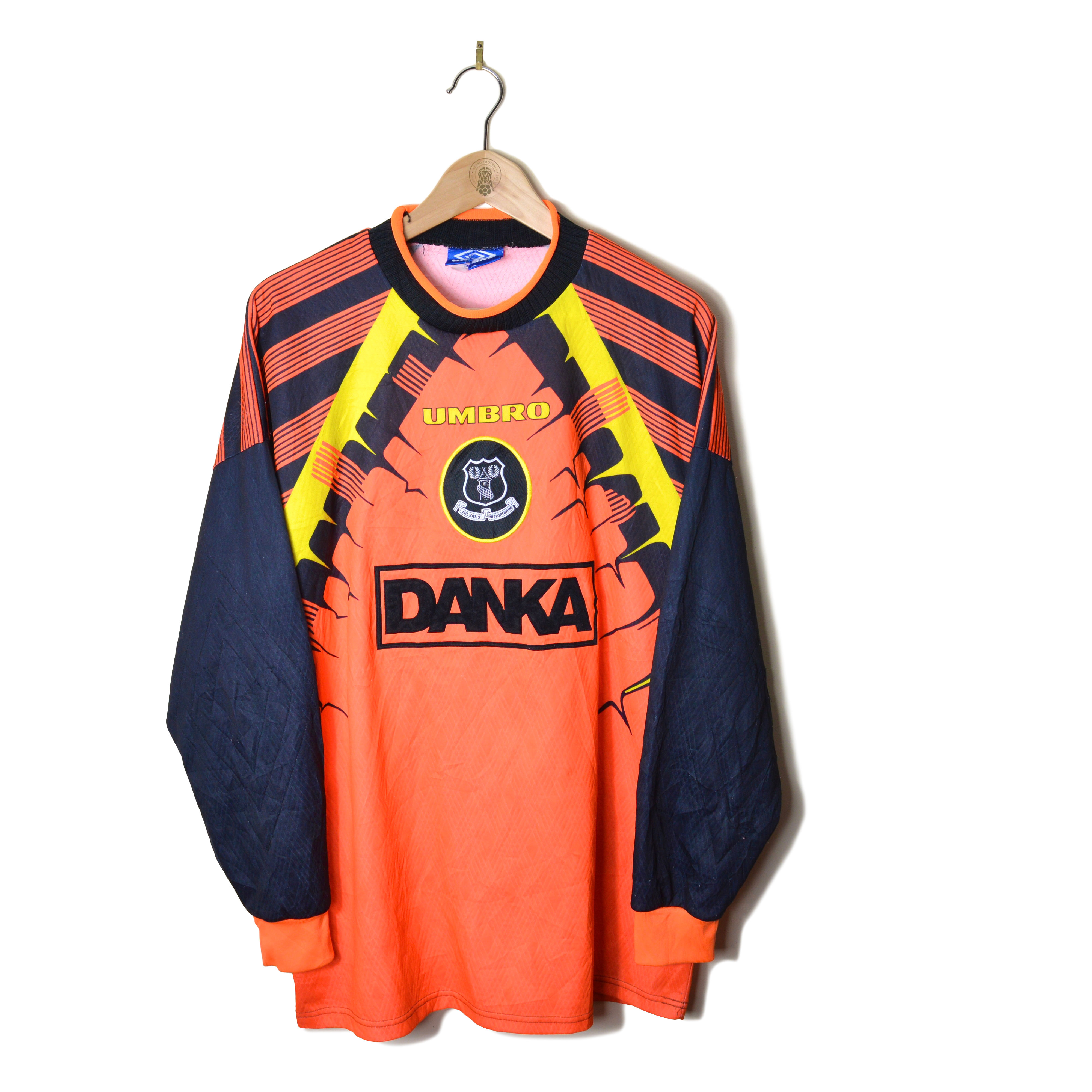 EVERTON CLASSIC RETRO VINTAGE GK GOALKEEPER FOOTBALL SHIRT SOCCER JERSEY 1995 1996 1997 UMBRO DANKA