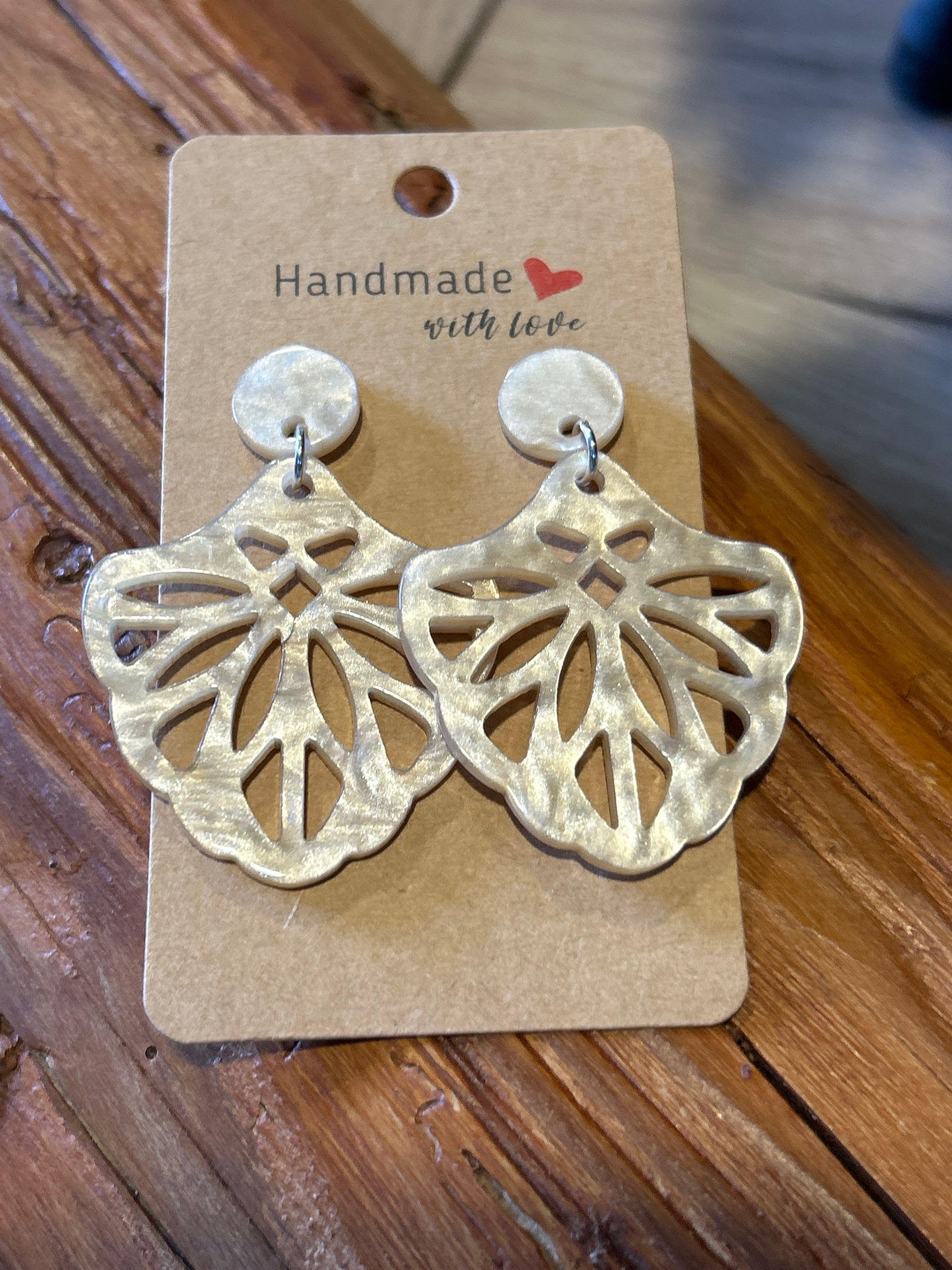 Ohrringe Resin beige