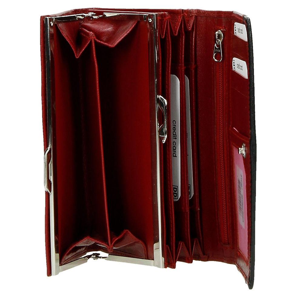 Thumbnail: DD Exclusive - Dames Knip Portemonnee - Huishoud - Portemonnee Dames - Rood