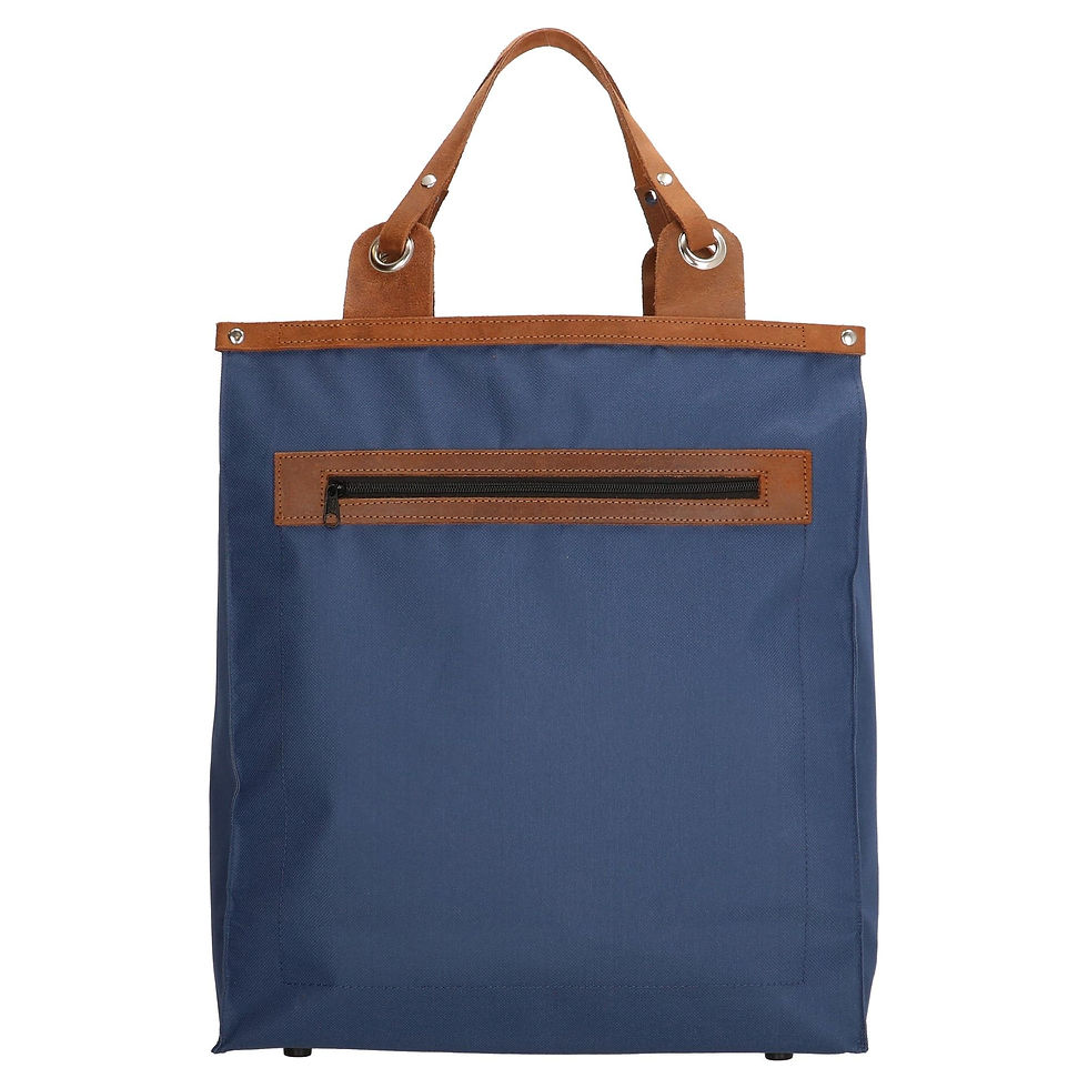 Boodschappentas – Met lederen Handvatten – Blauw