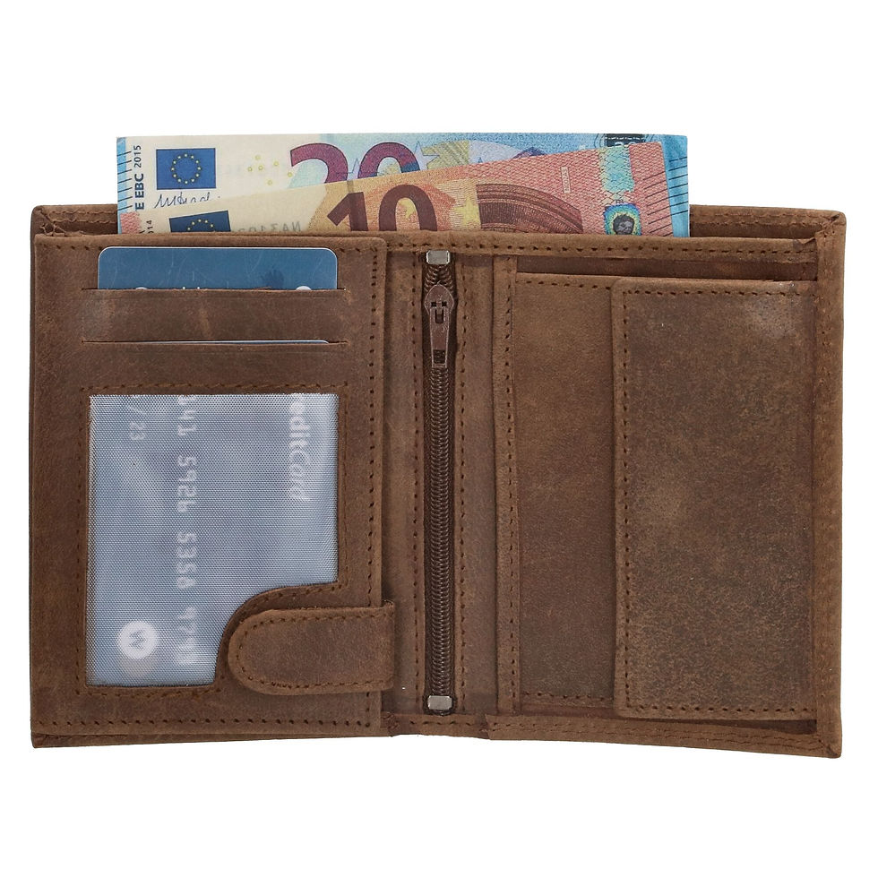 Old West Portemonnee Heren / Dames Portefeuille Hunter Leer – Donkerbruin