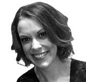 Black and white image of practice lead, Amber Deetz.