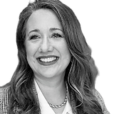 Black and white image of Vivid Advisory Founder, Courtney Culver