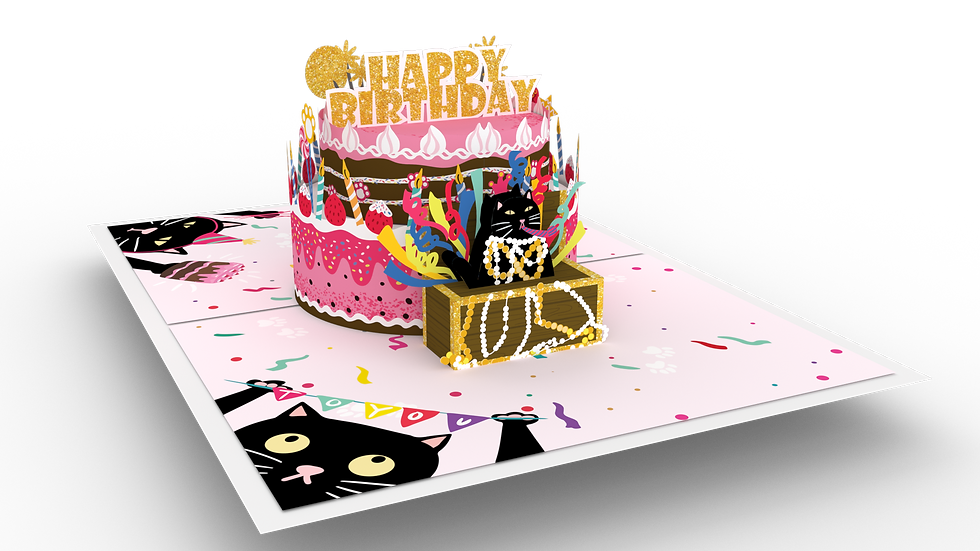 Thumbnail: PC997 - Birthday Cat Popup card