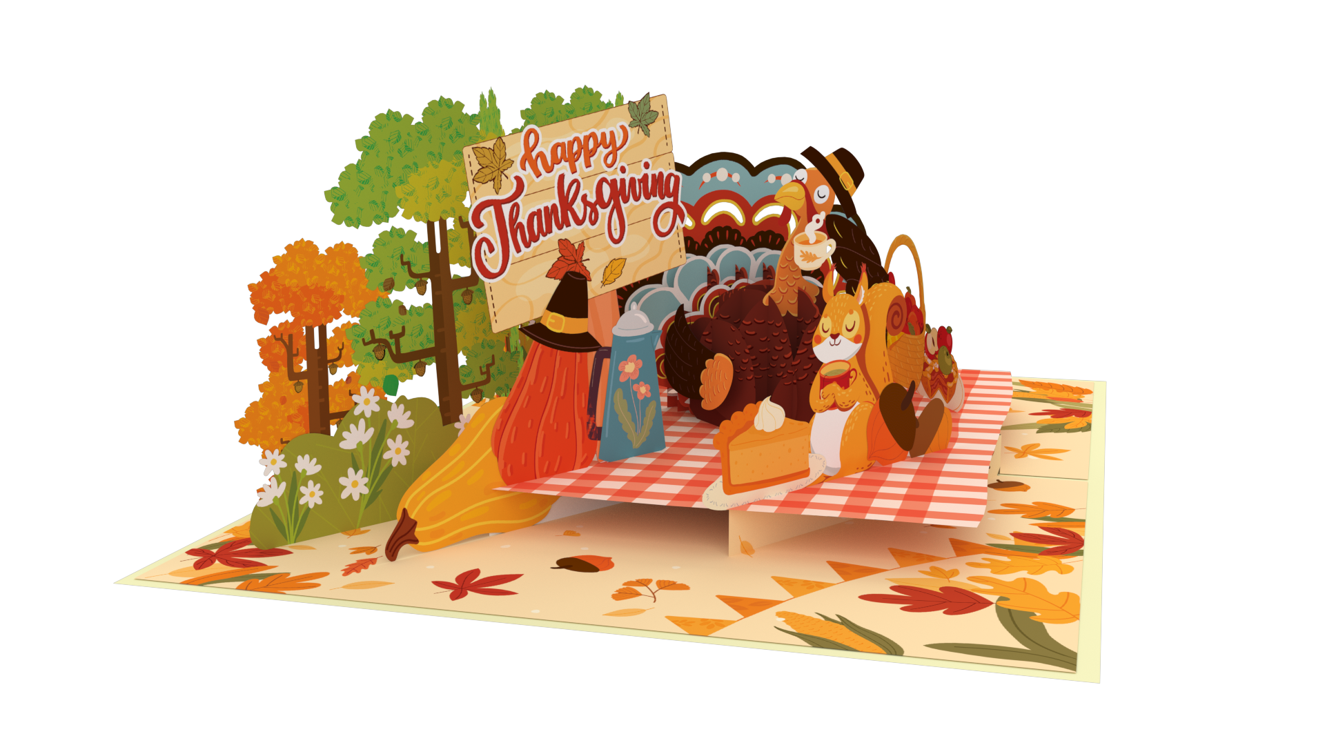 PC1007 - Happy Turkey Thanksgiving Popup Card