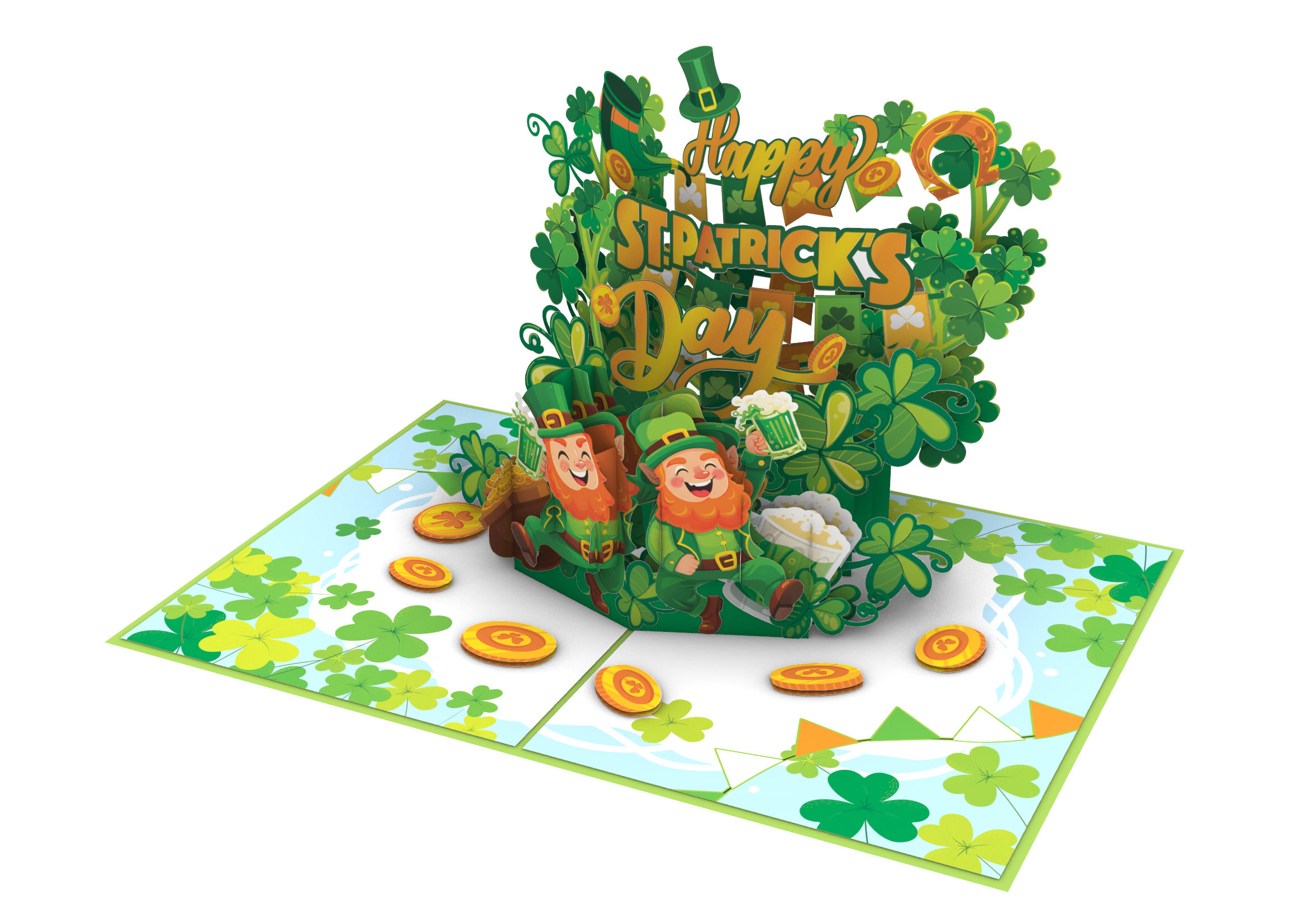 PC1027 - Happy Saint Patrick's Day Popup Card