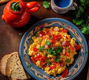 Mexican-style scrambled eggs (huevos a la Mexicana)